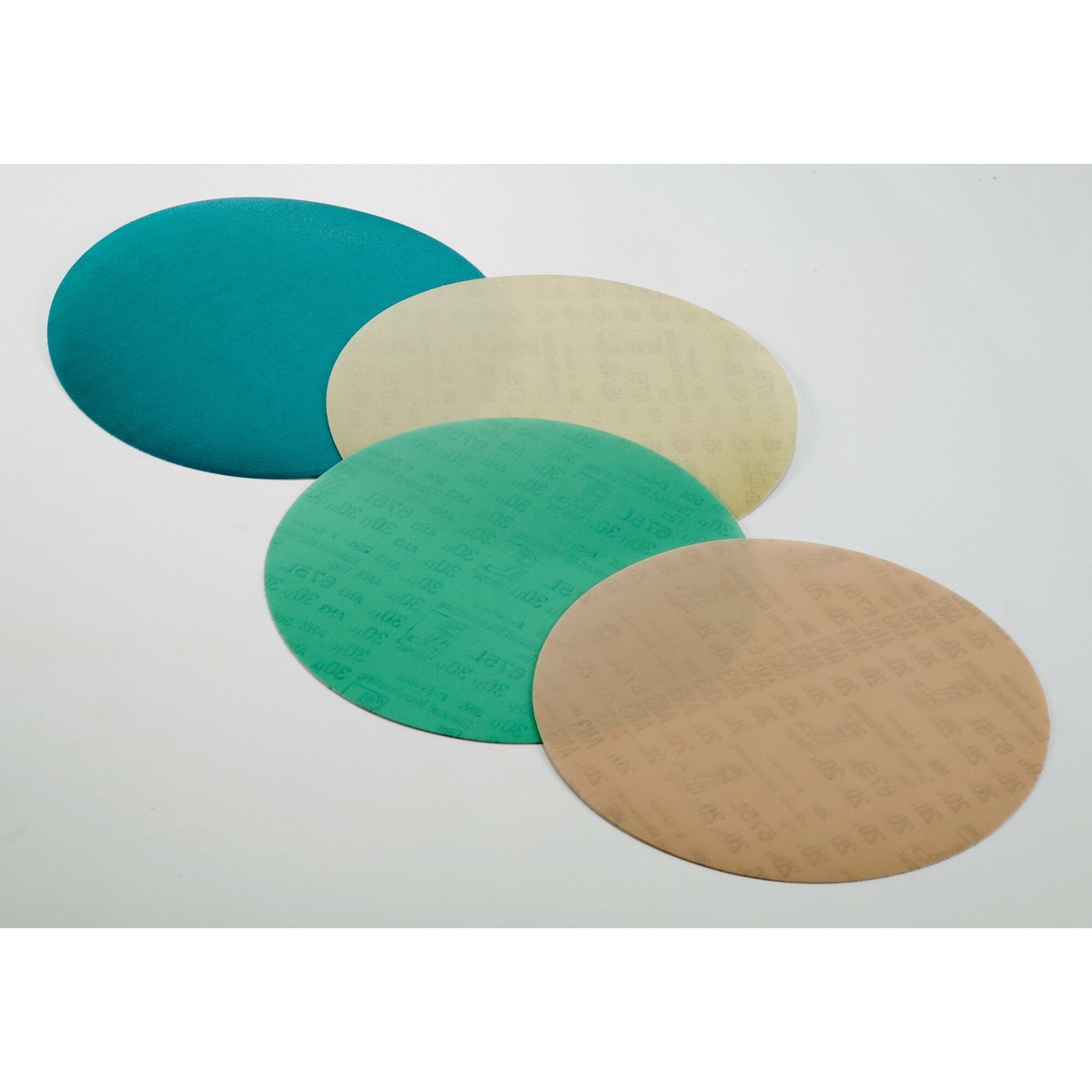 3M Diamond Microfinishing Film PSA Disc 675L 30 Mic 5MIL Green 4 inx NH