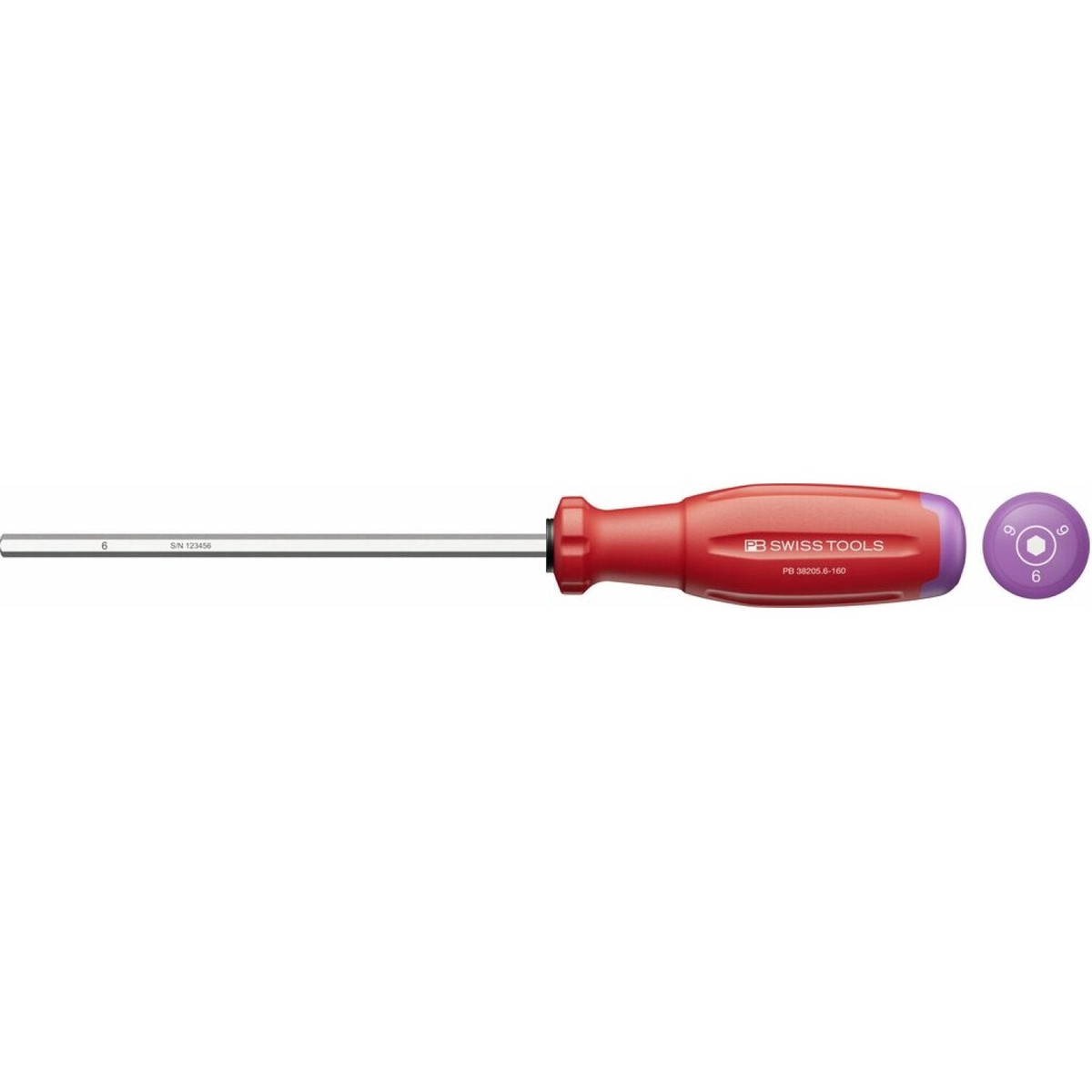 PB Swiss PB 382056-160 SwissGrip Evo screwdr for hexsockscr - 6 mm