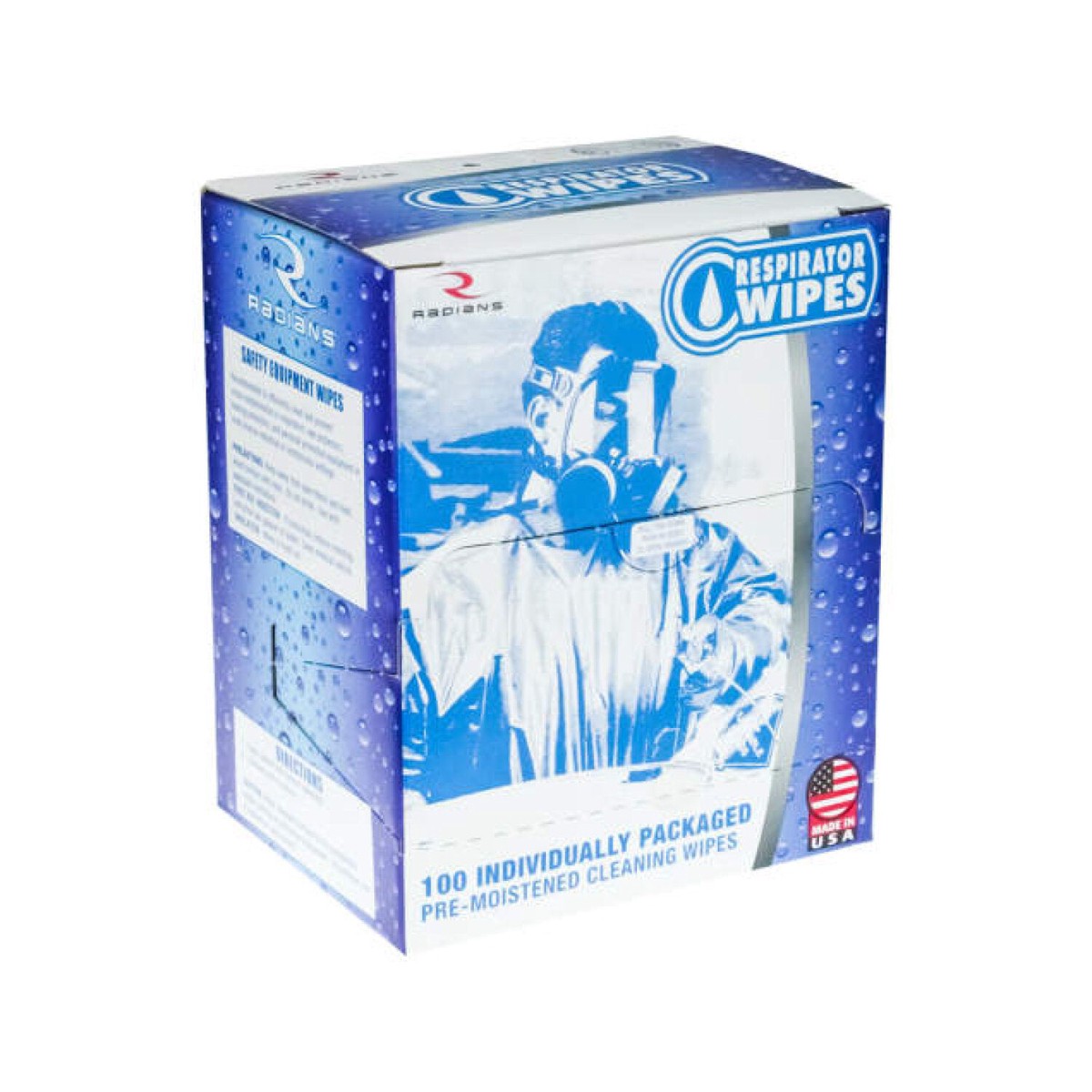 Radians RW-100 Respirator Wipes with 70 Isopropyl Alcohol - 100 Count
