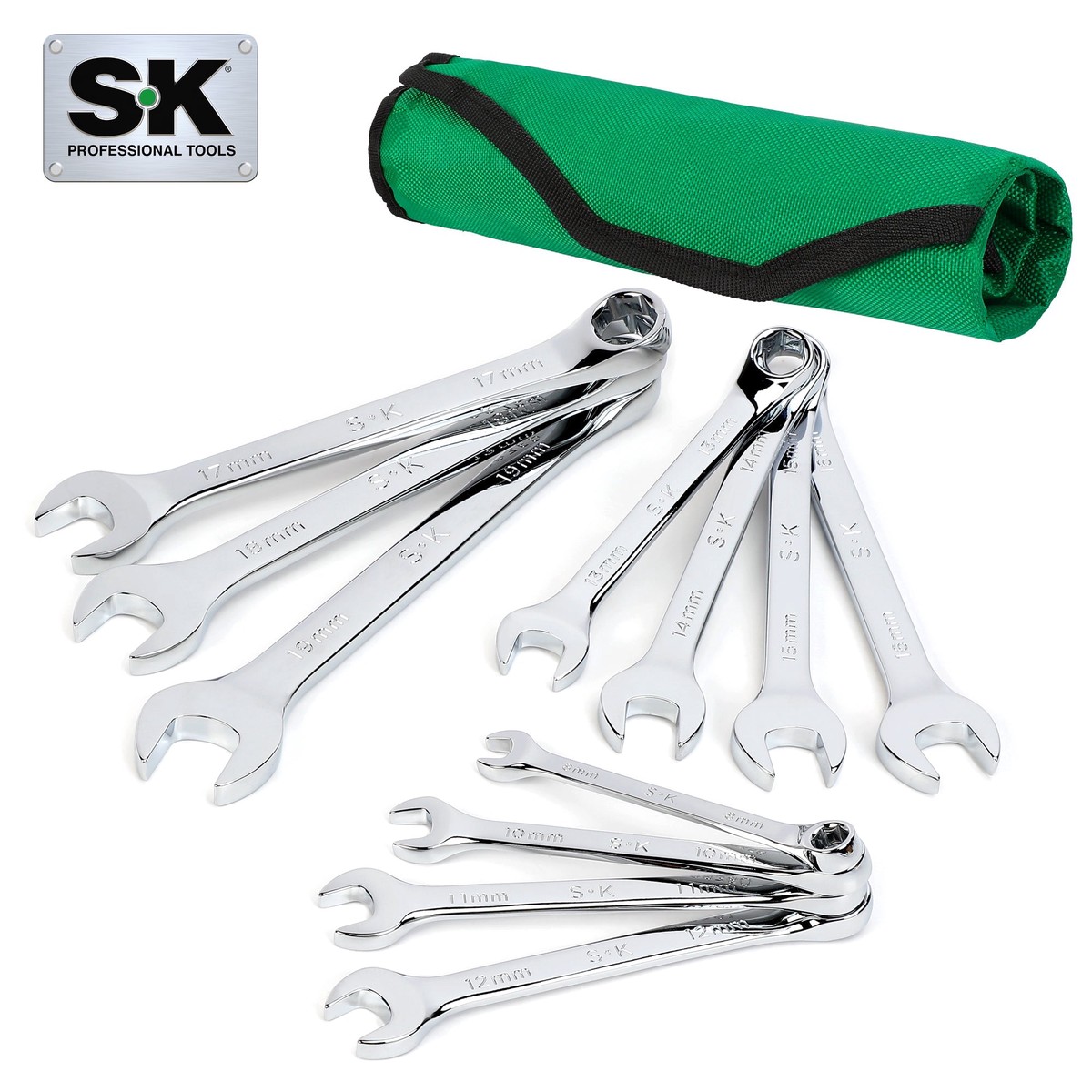 11 Piece 6 Point Metric SuperKrome Combination Wrench Set