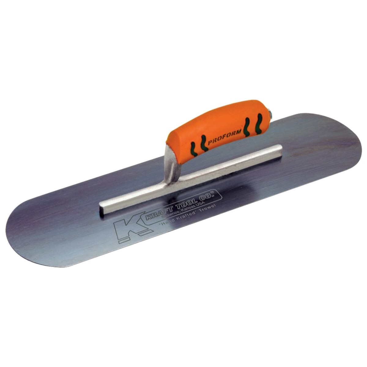 Kraft Tool CF297BPF 24 x 5 Blue Steel Pool Trowel with a ProForm Handle on a Short Shank