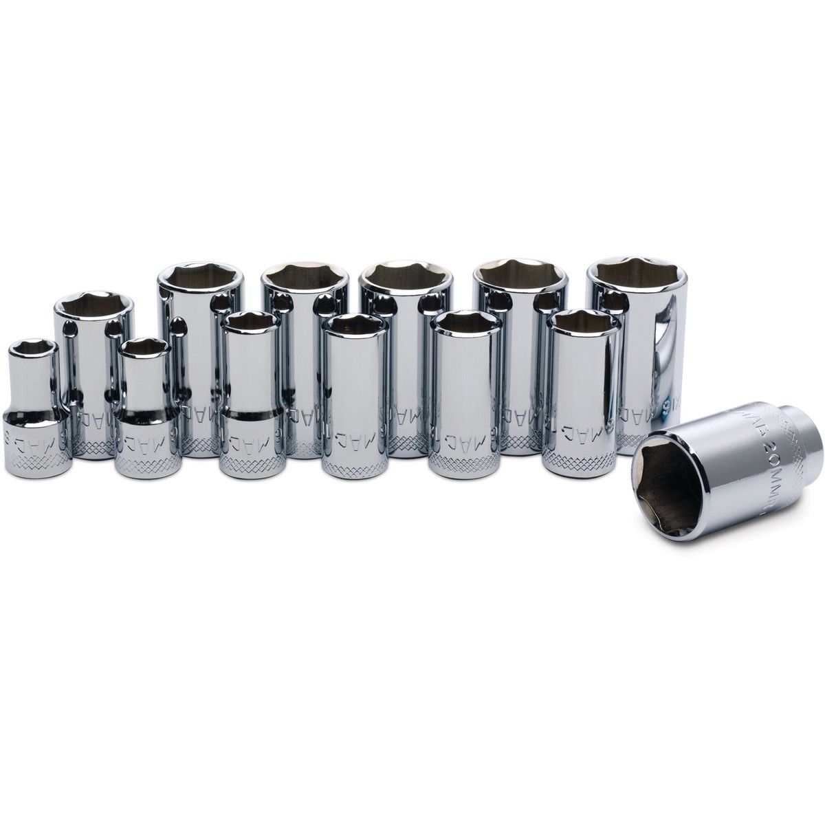 Socket Set Standard Metric in Metal Tray 38 Drive - 13-PC