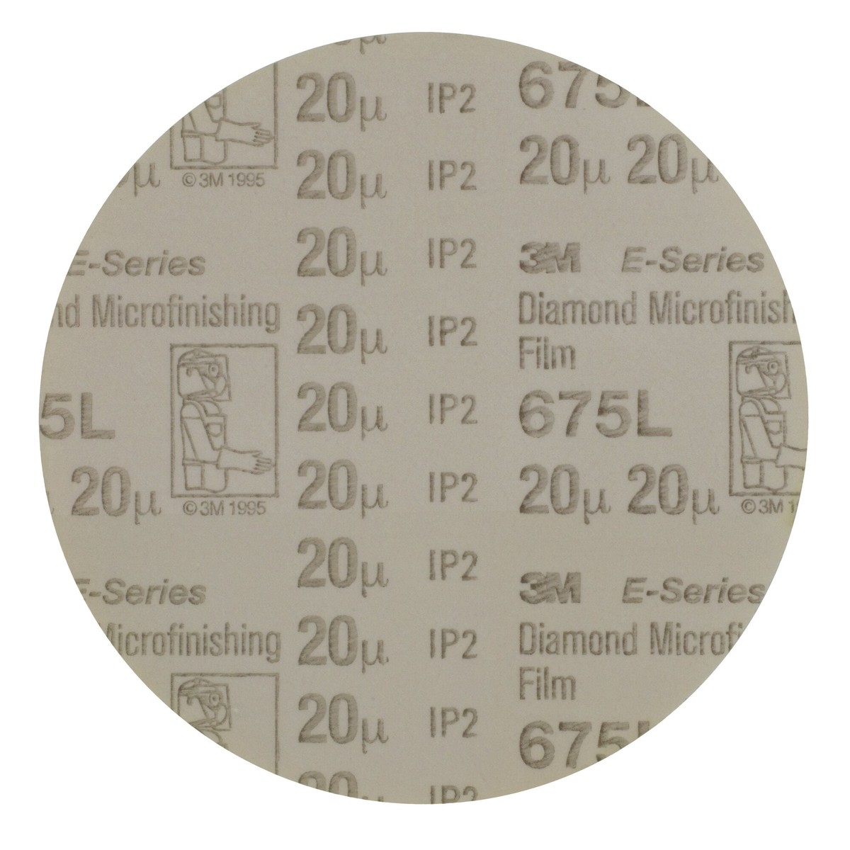 3M Hookit Diamond Microfinishing Film Disc 675L 20 Mic 5MIL Beige 5in x NH