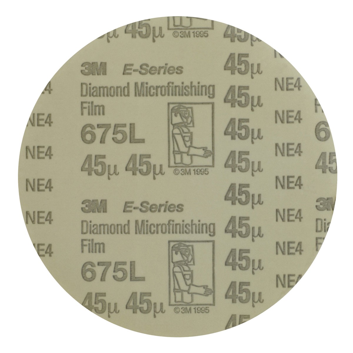 3M Diamond Microfinishing Film PSA Disc 675L 45 Mic 5MIL Gray 5 in xNH