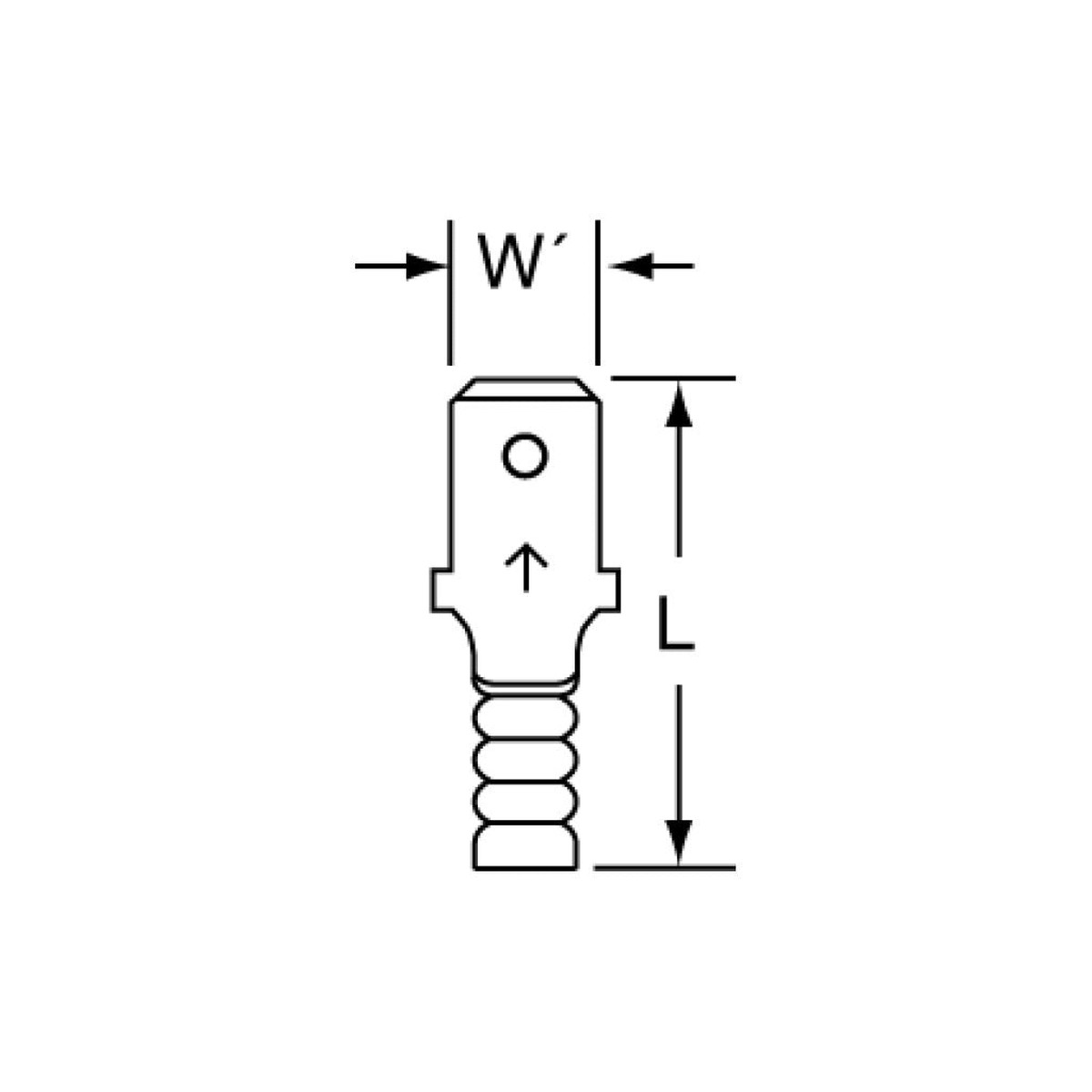 3M Non-Insulated Butted Seam Male Disconnect 72M-187-20 Max Temp347 F