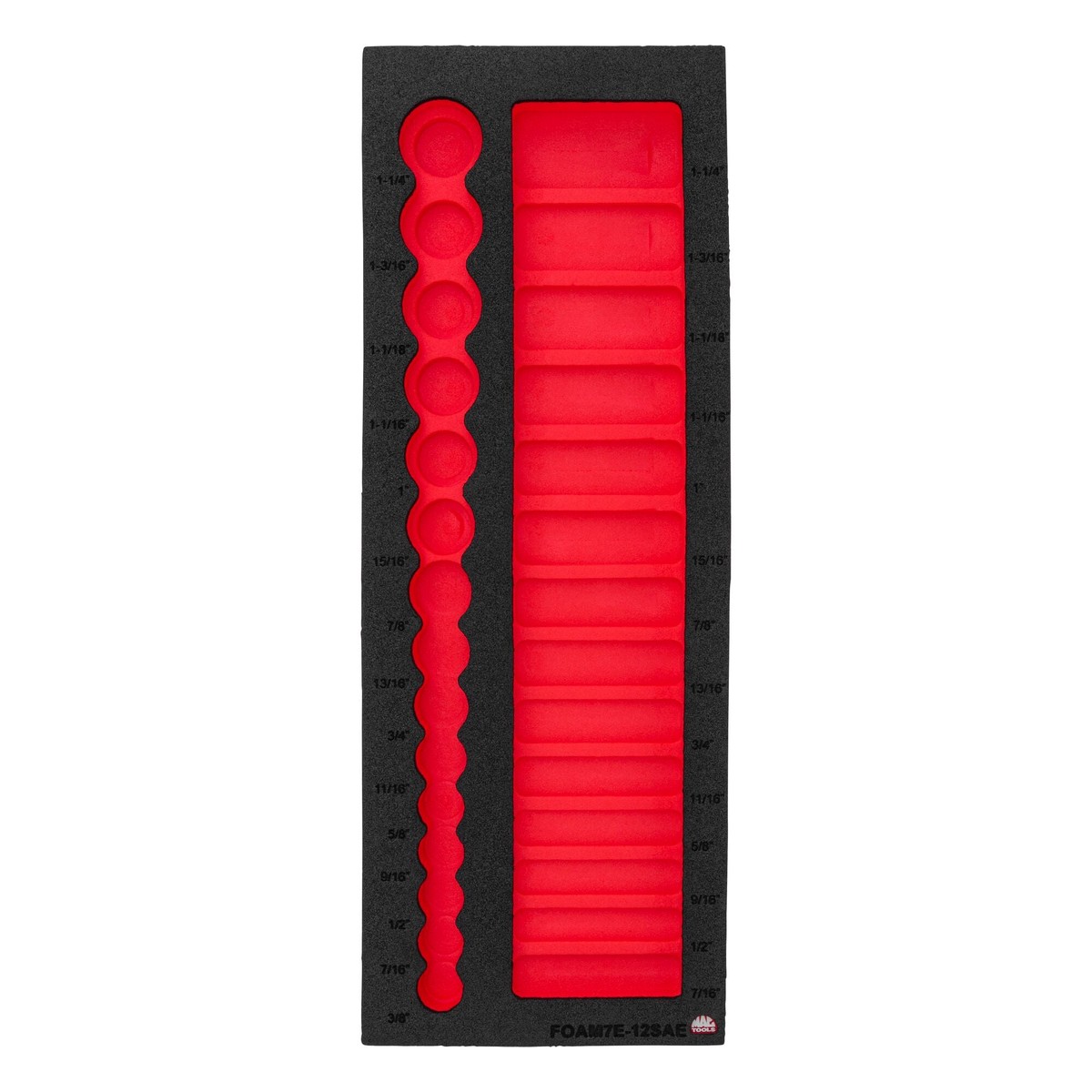 Foam Only - 12 DriveSockets SAE (FOAM-7E-12SAE Set)