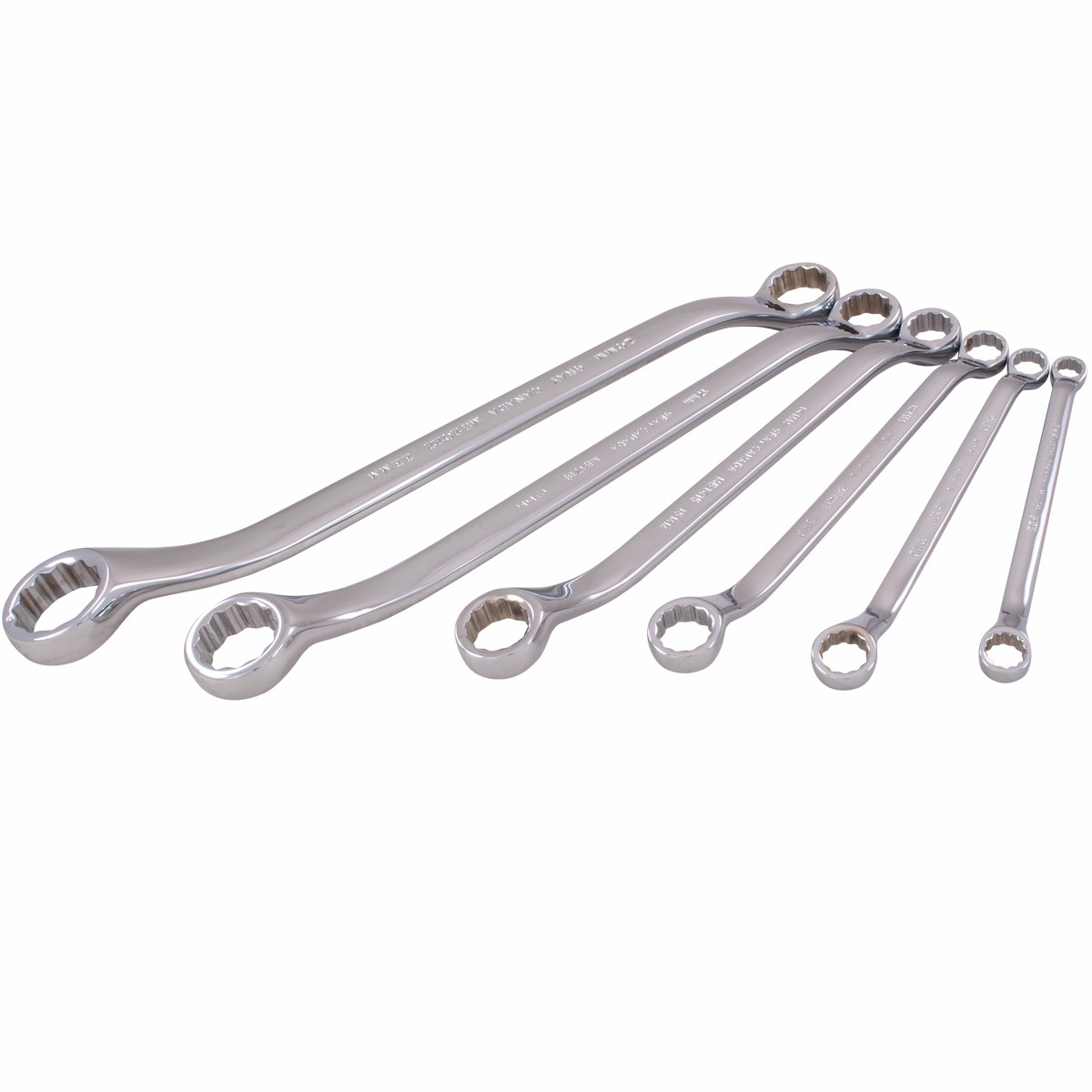 6 Piece Metric Chrome Box End Wrench Set
