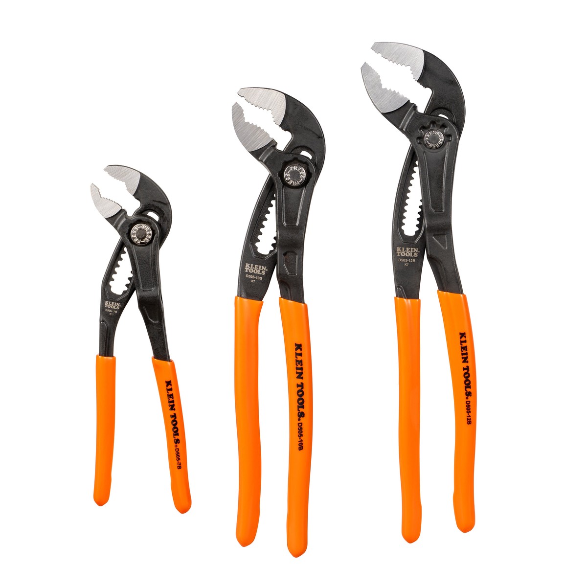 Klein Tools D5053BKIT Quick Adjust Klaw Pump Pliers Set 3 Pc