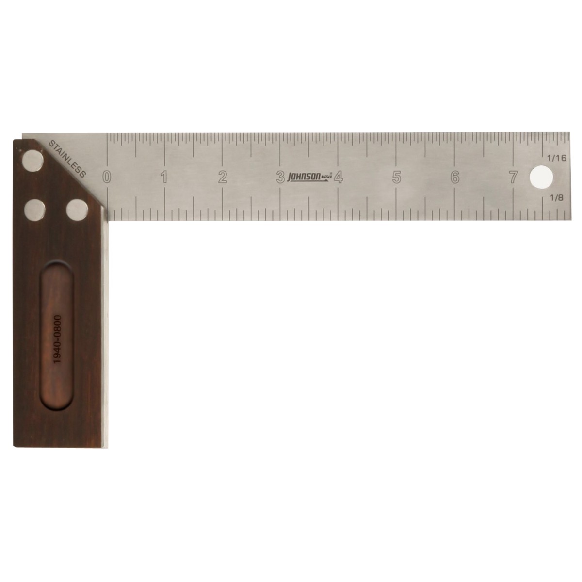Johnson 1940-0800 8 Professional Carbonized Bamboo Try Square