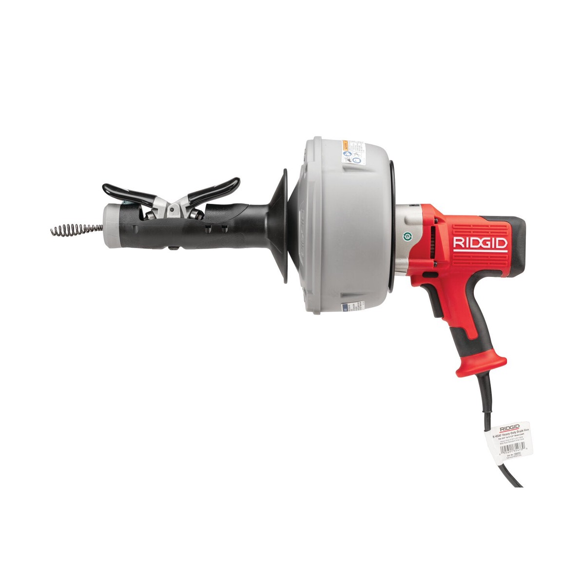 Ridgid 36058 K-45 Machine with - C-1lC 516 x 25 (8 mm x 76 m) Inner Core Cable with Inner Drum - C-6 38 x 35 (10 mm x 107 m) Cable with Inner Drum - T-250