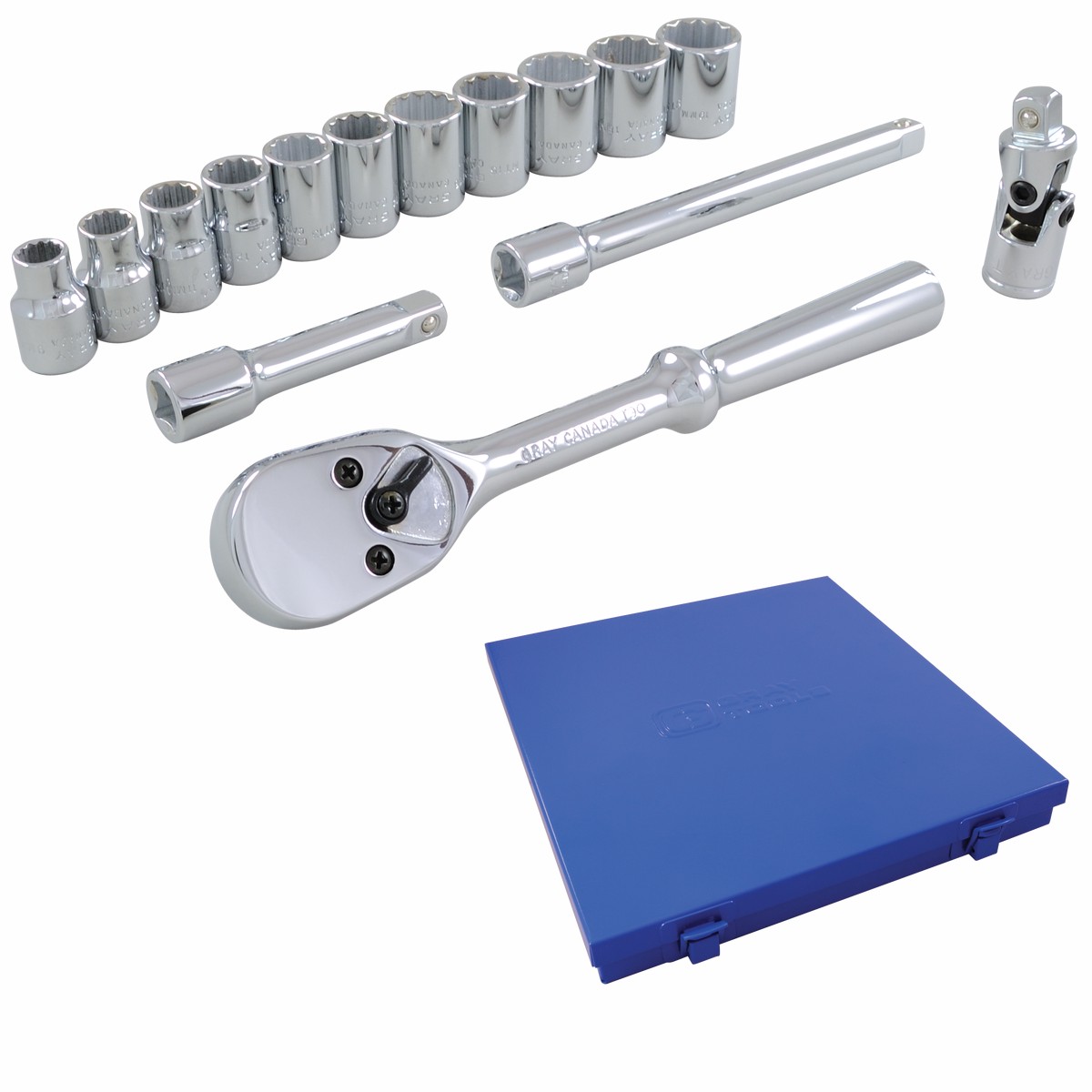 38 Dr 15 Piece 12 Point Standard Metric Socket Set