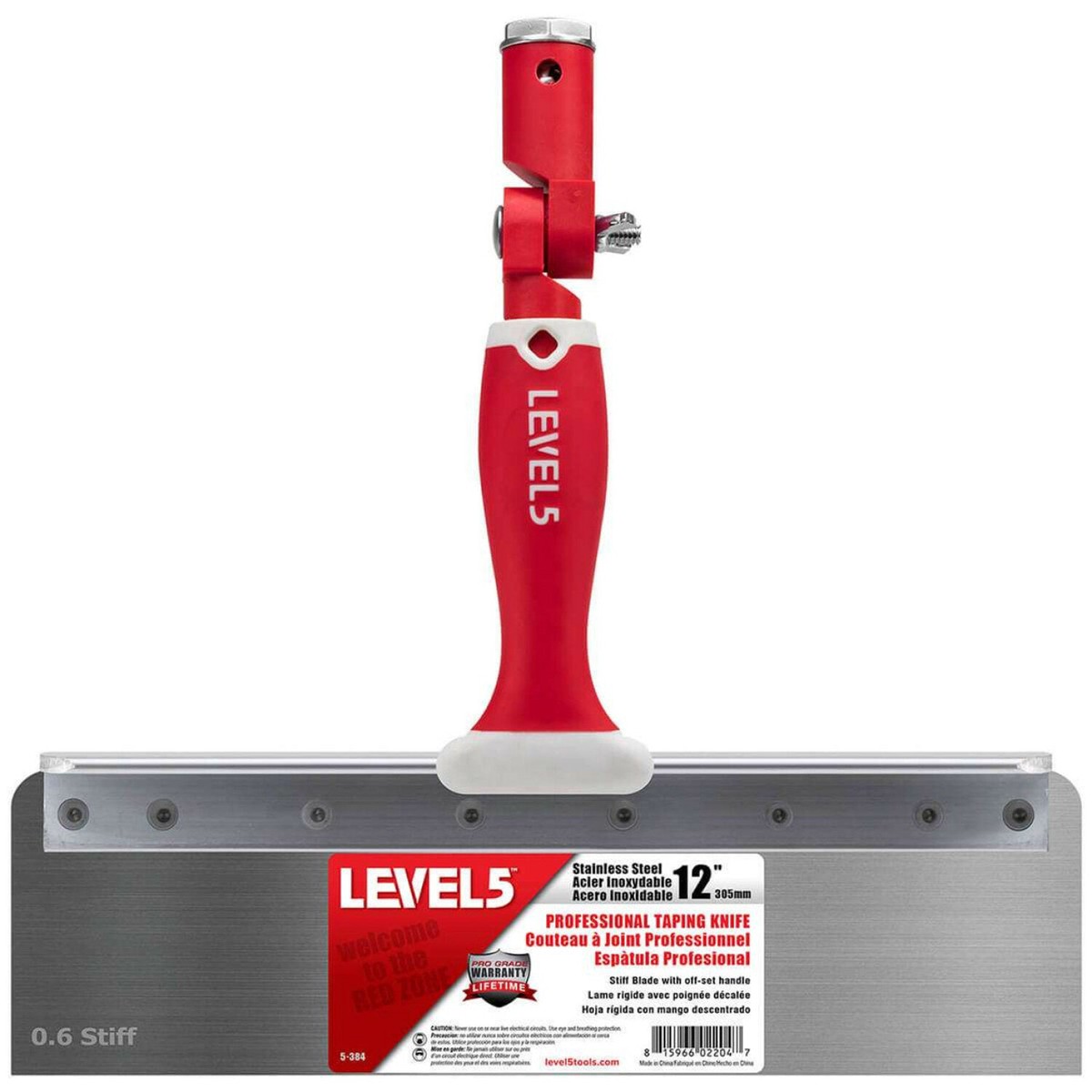 Level5 5-384 12 Stainless Steel 06mm Stiff Blade Offset Taping Knife