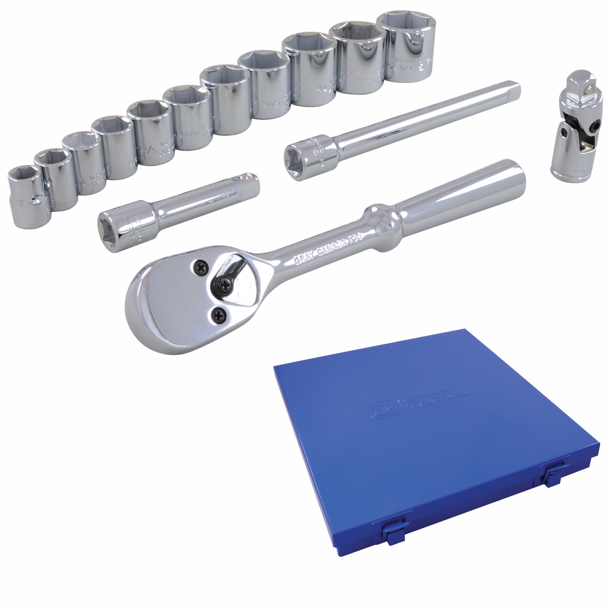 38 Dr 15 Piece 6 Point Standard SAE Socket Set