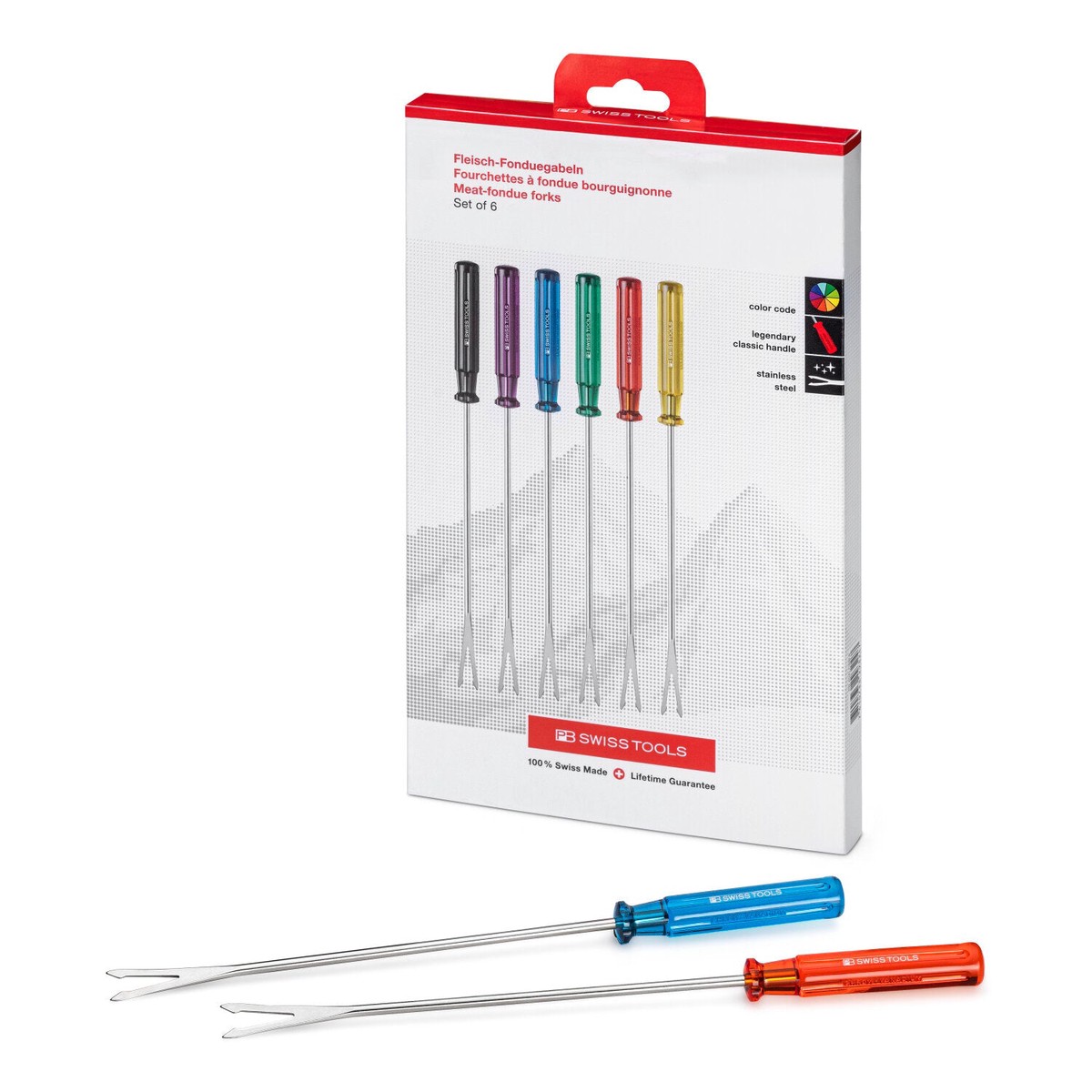 PB Swiss Tools PB 4041CBB 6 Set Of Fondue Forks For Meat