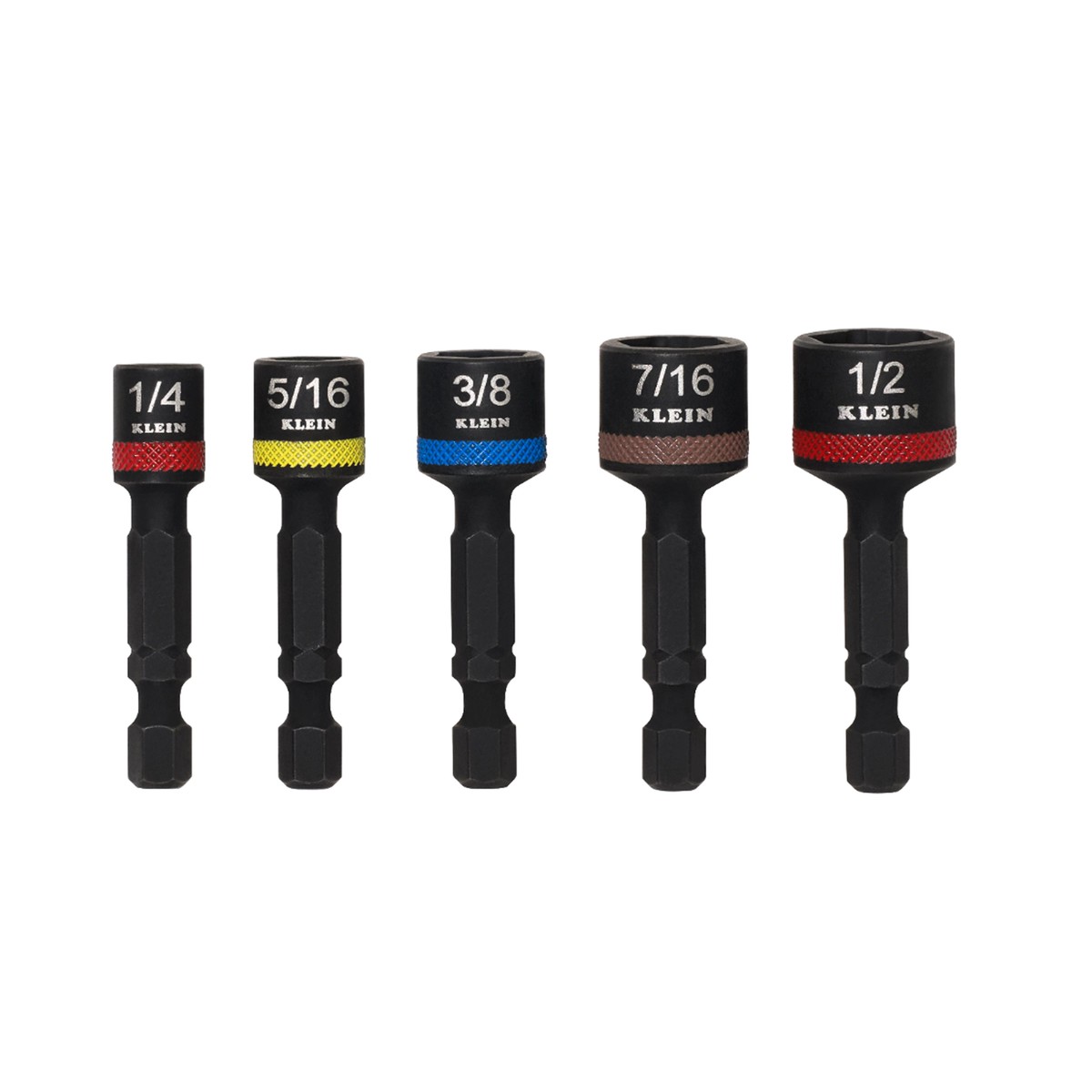 Klein Tools 32925S Magnetic Power Nut Setters 2-Inch Shaft 5 Pc