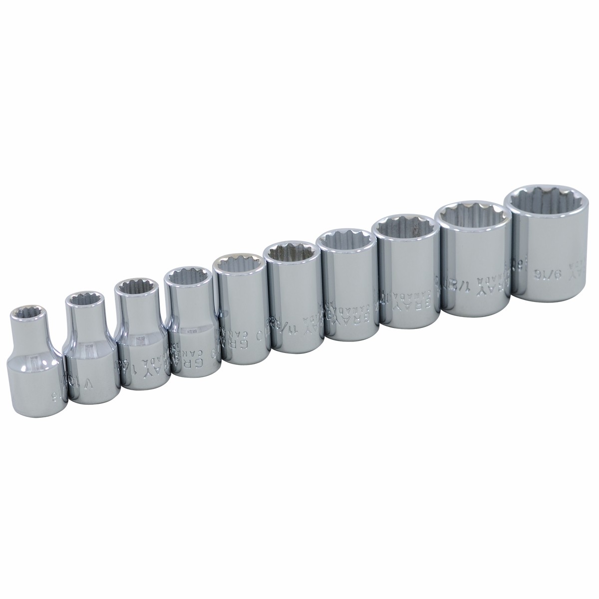 14 Dr 10 Piece 12 Point Standard SAE Socket Set