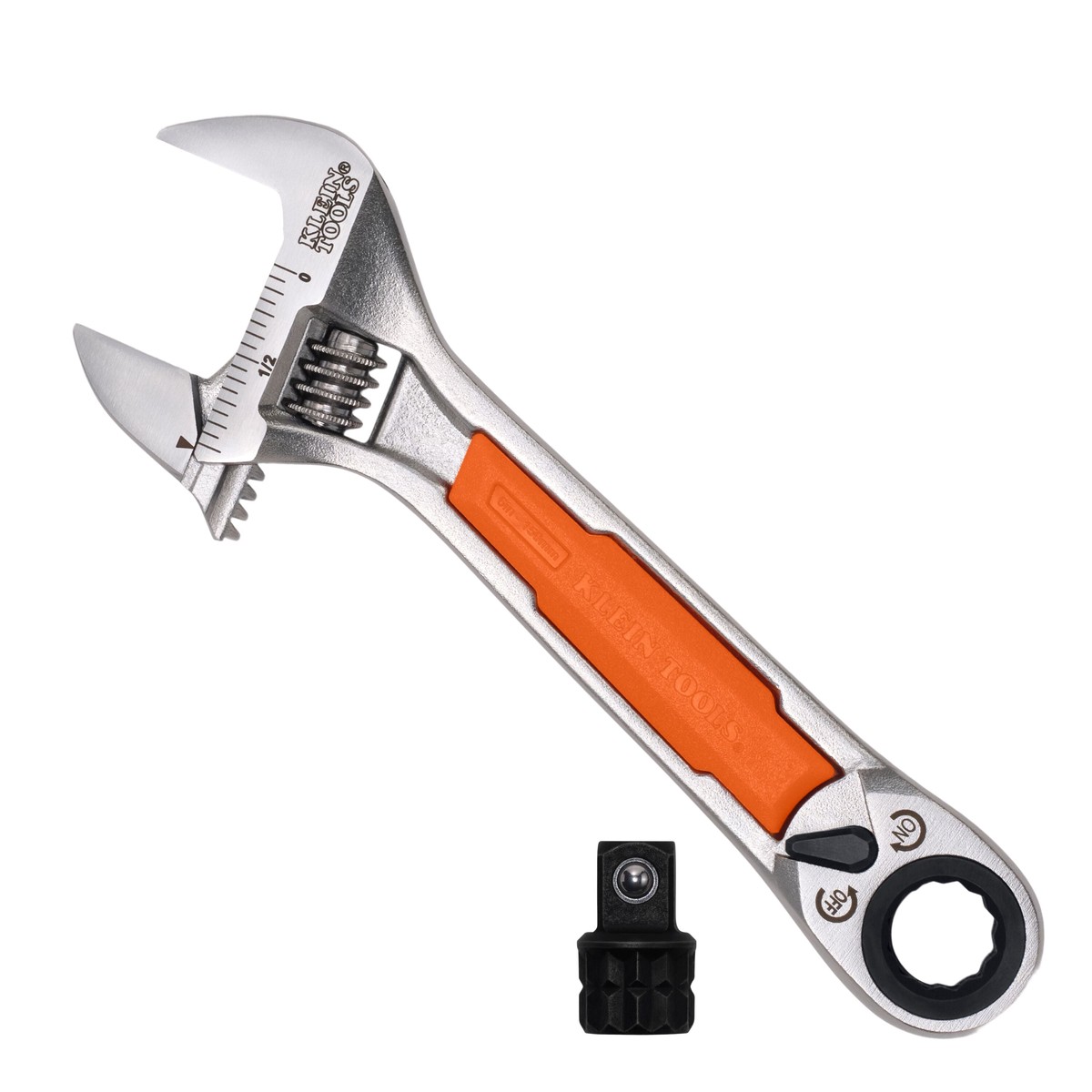 Klein Tools 5076RT KNECT 6-Inch Adjustable Wrench with Pass-Through Ratchet