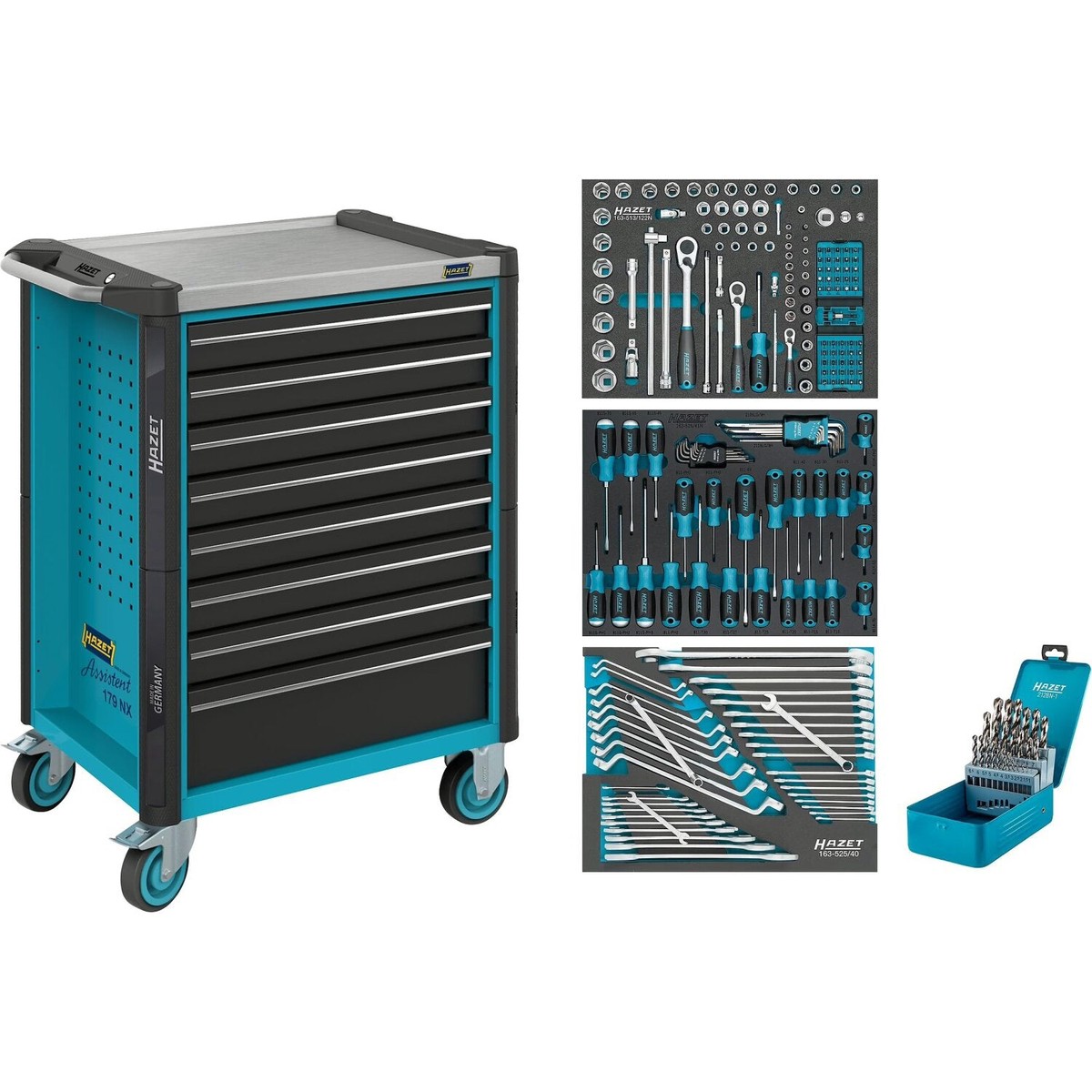 Hazet 179NX-8228 Tool trolley 228-pieces 8 Drawers total