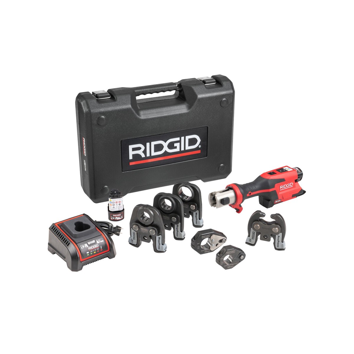 Ridgid 78228 RP 251 Press Tool Battery Kit (12-1) MegaPress Jaws and (12-34) Rings with C1 Actuator