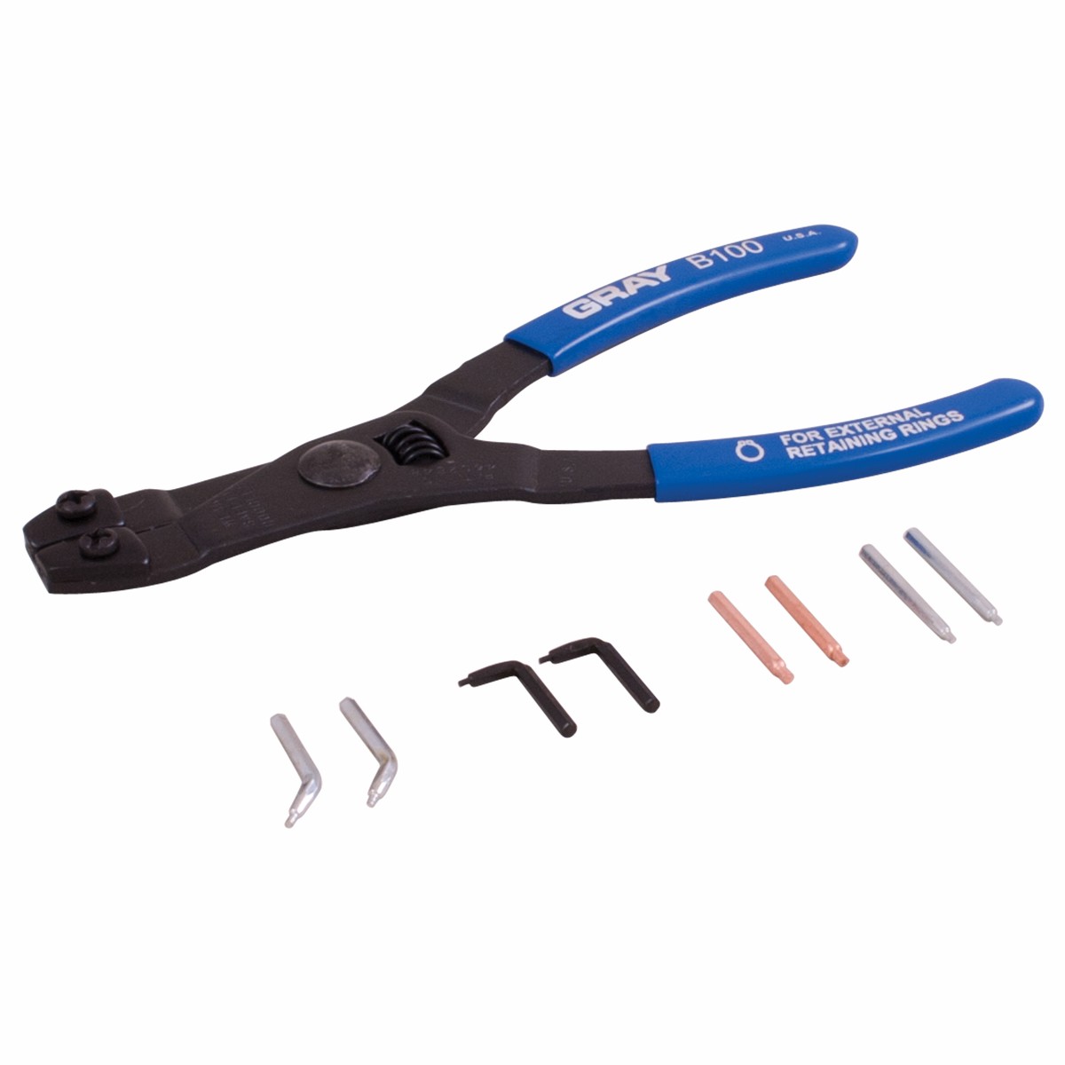 Internal and External Retaining Ring Pliers with Replaceable Tips