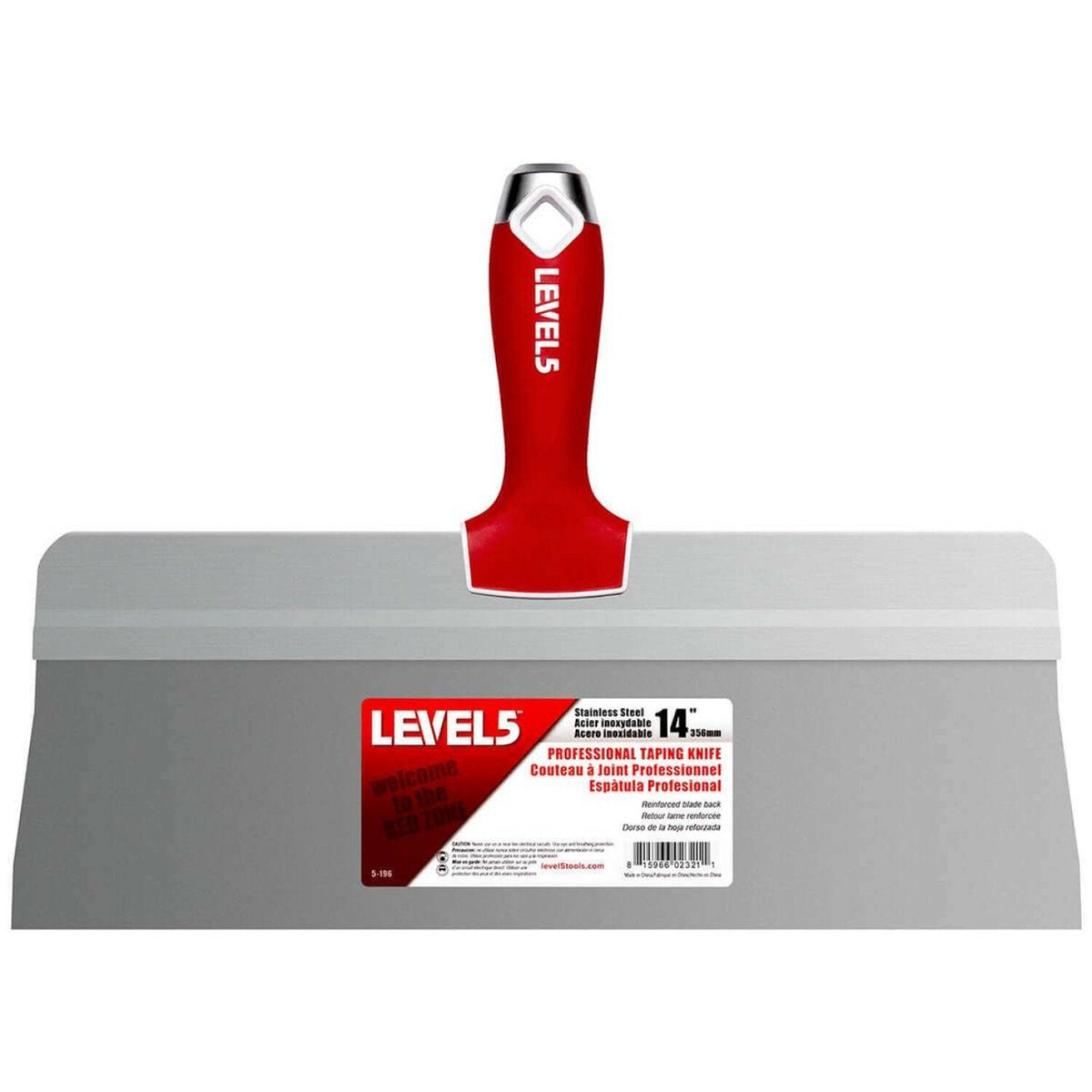 Level5 5-196 14 Stainless Steel Big Back Taping Knife with Soft Grip Handles