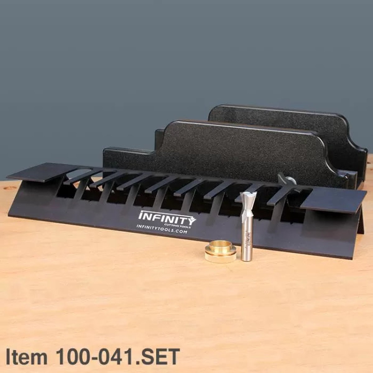 Infinity Tools Tapered Dovetail Spline System w Sled Router Bit Brass Guide