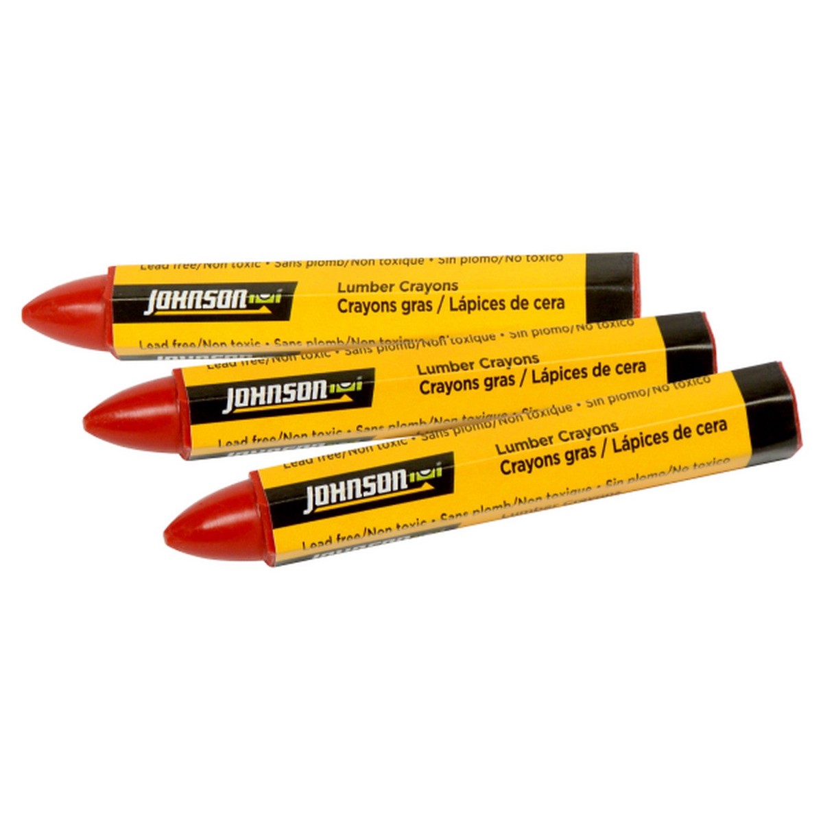 Johnson 40-0652 Red Lumber Crayons - 3Pack