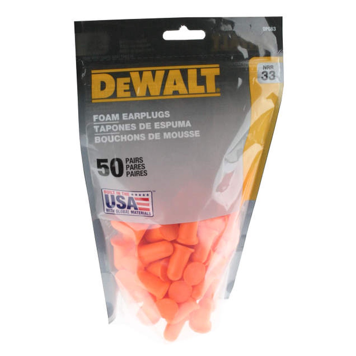 DeWalt DPG63 Bell Shape Disposable Foam Earplug