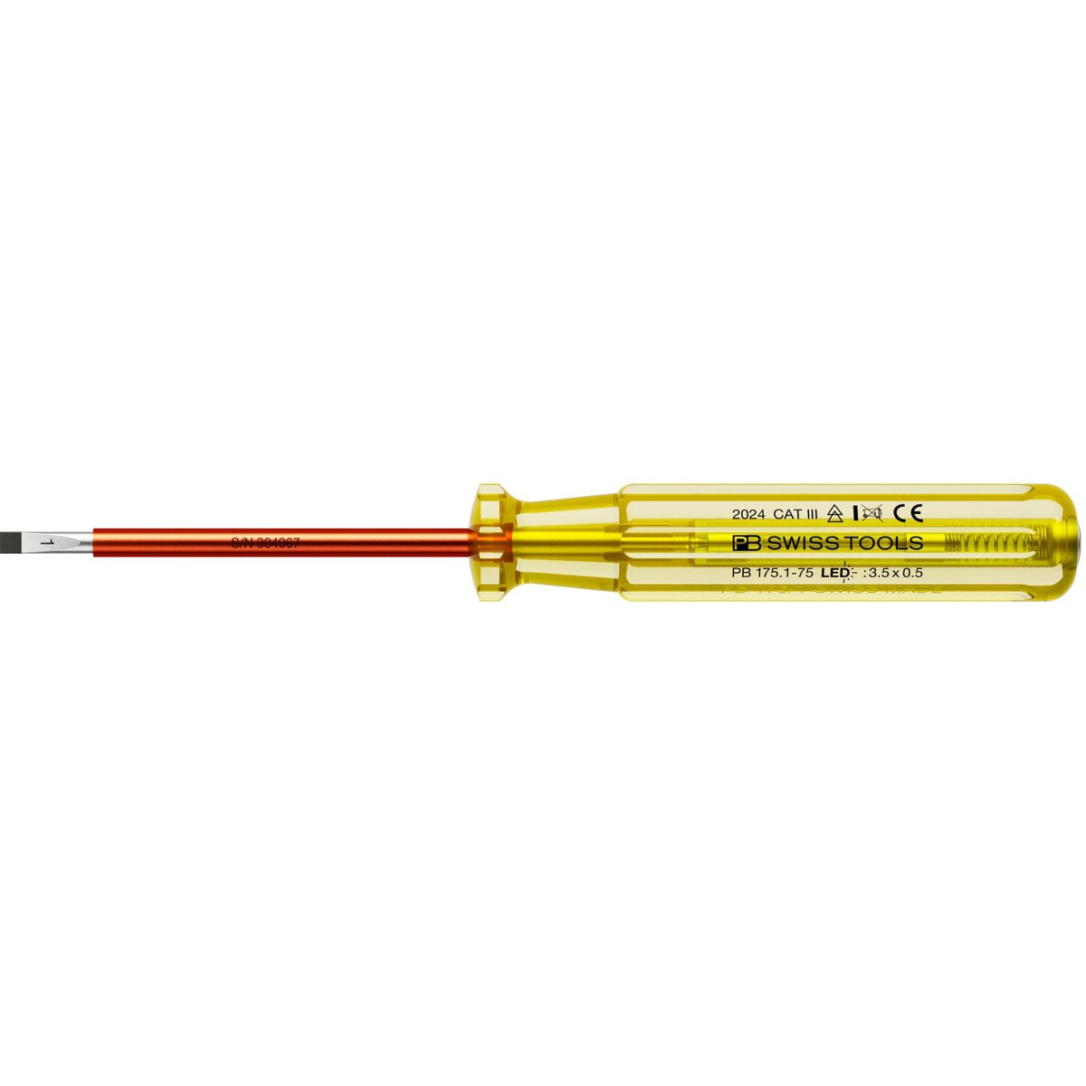 PB Swiss PB 1751-75 LED 100-250 VAC Phase Tester Slotted Screwdriver 35 x 05 mm