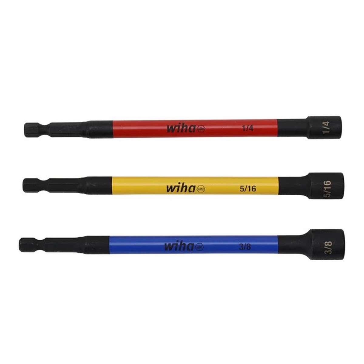 Wiha Tools 70495 Color Coded Magnetic Nut Setter SAE Set 3 Pc