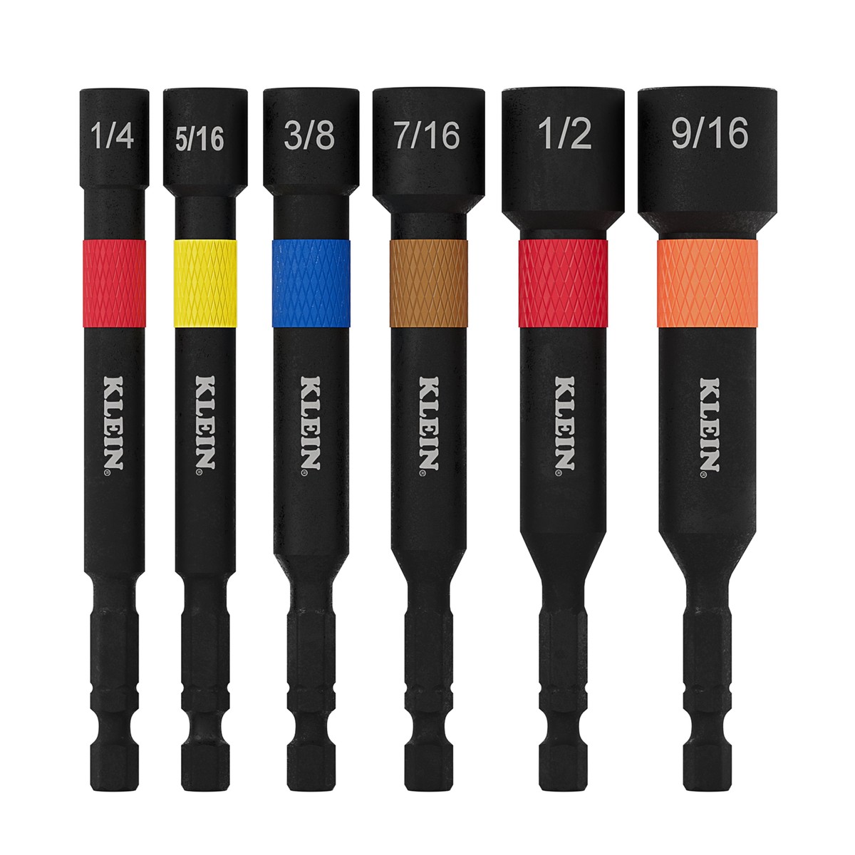 Klein Tools 32946S Magnetic Power Nut Setters 4-Inch Shaft 6 Pc