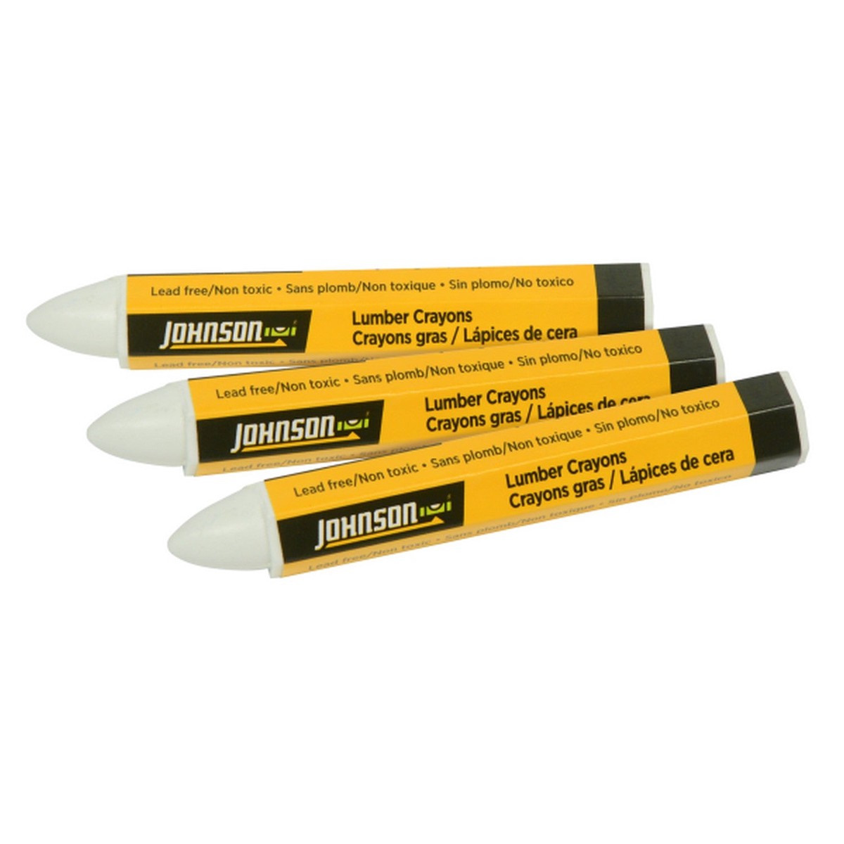Johnson 40-0649 White Lumber Crayons - 3Pack