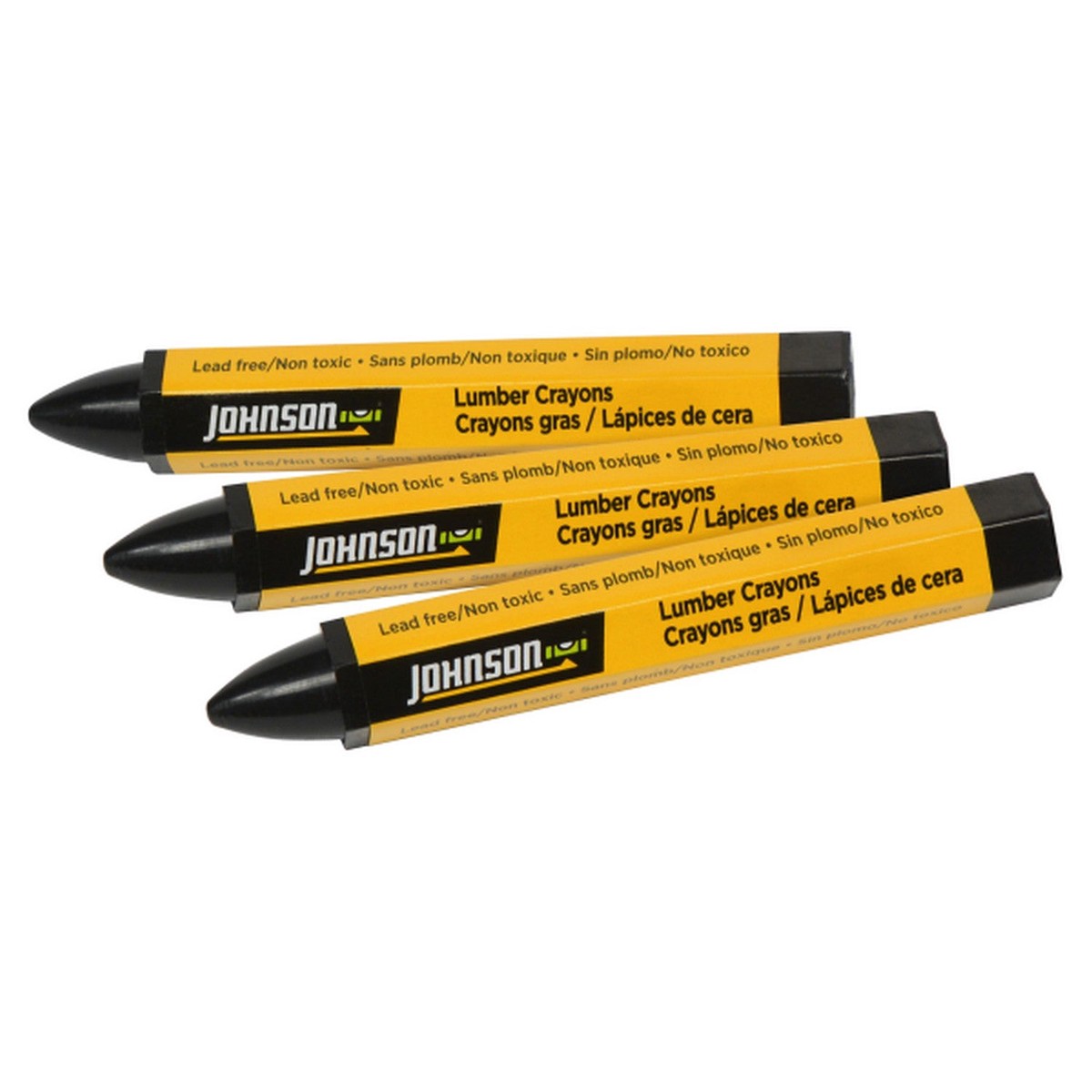 Johnson 40-0656 Black Lumber Crayons - 3Pack