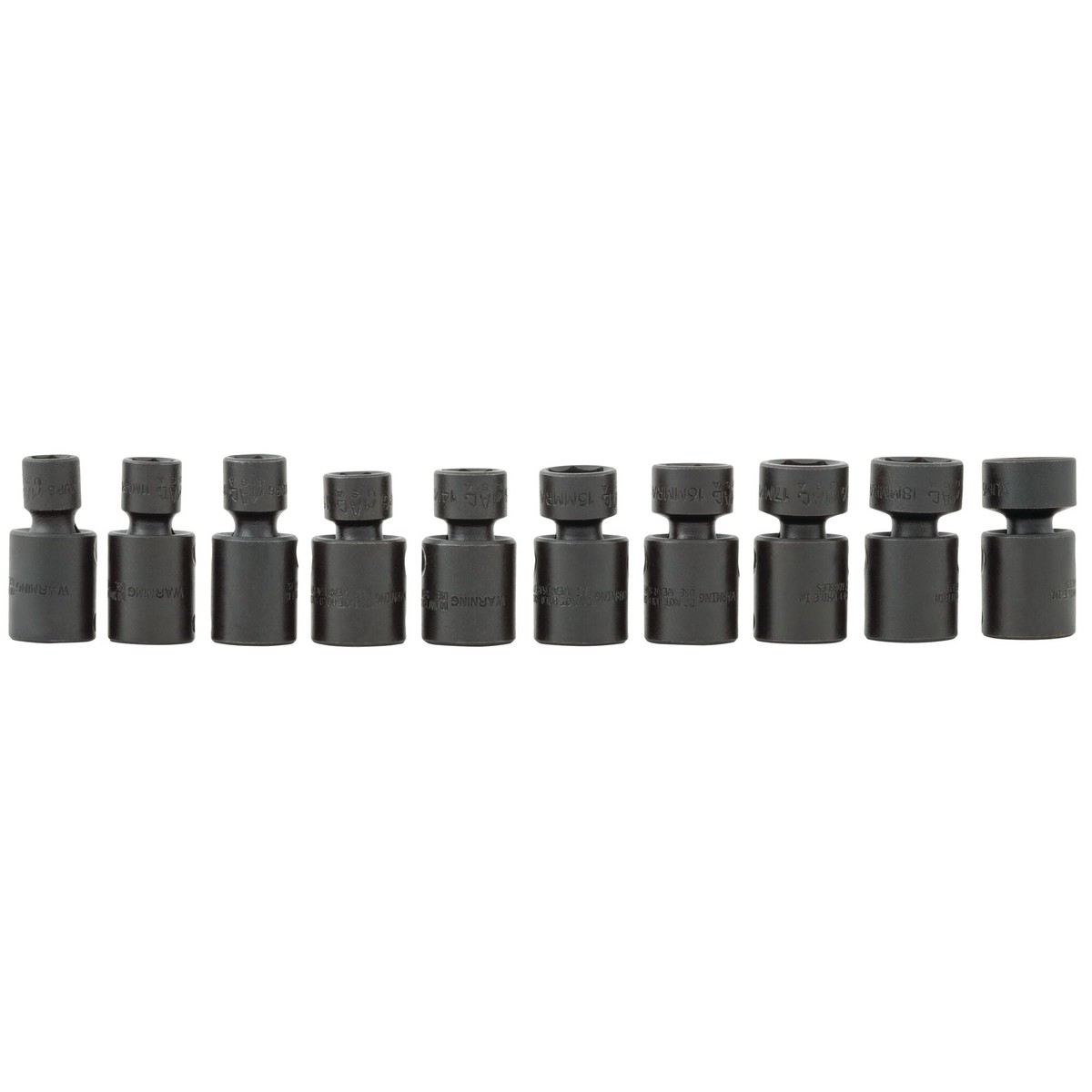 10-PC 38 Drive Metric Universal Impact Socket Set 6-PT