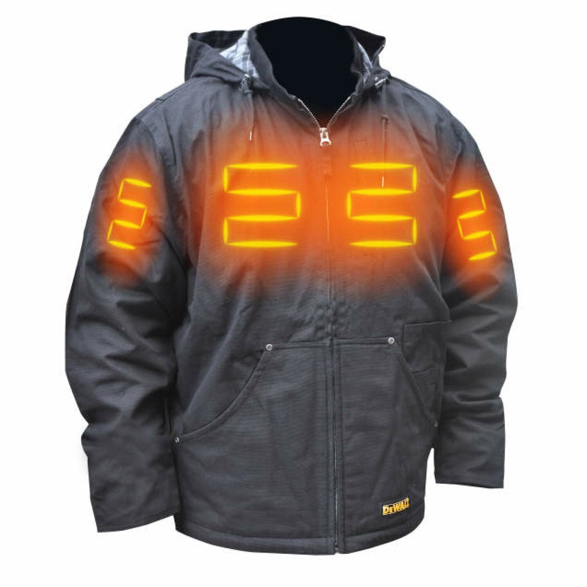 DEWALT DCHJ076AB Mens Heated Heavy Duty Work Coat Kit - Black
