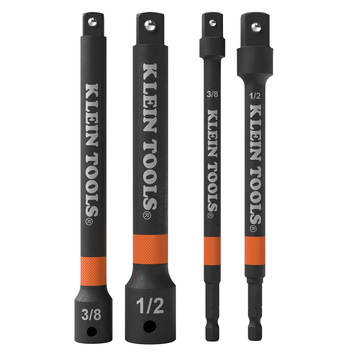 Klein Tools 65038A 6-Inch Impact Driver and Socket Extension Bar Set 4 Pc
