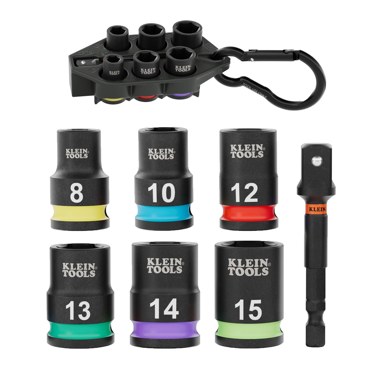 Klein Tools 33808M Grab-And-Go Impact Socket Set Metric 7 Pc