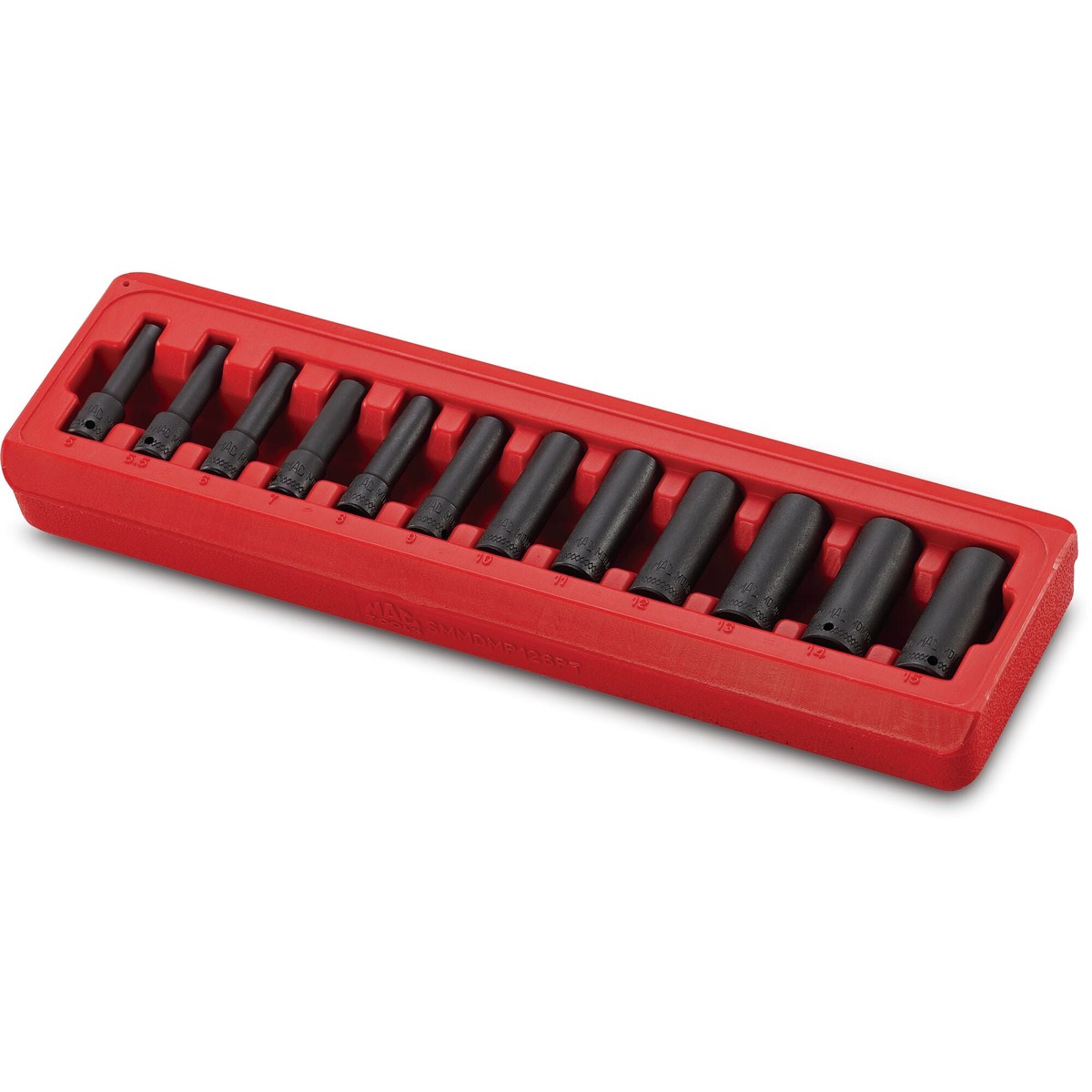 12-PC 14 Drive Metric Magnetic Impact Socket Set - 6-PT