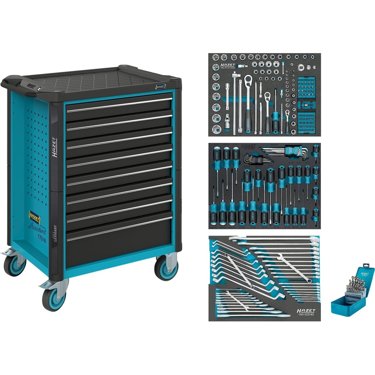 Hazet 179N-8228 Tool trolley 228-pieces 8 Drawers total