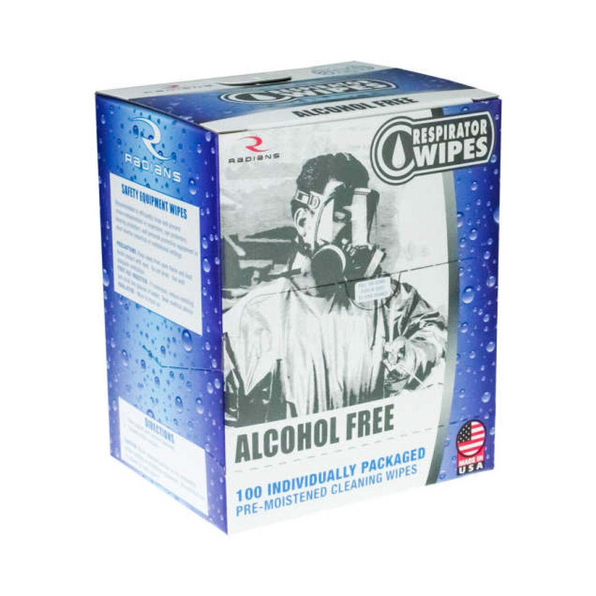 Radians RWAF-100 Alcohol Free Respirator Wipes 100 Count