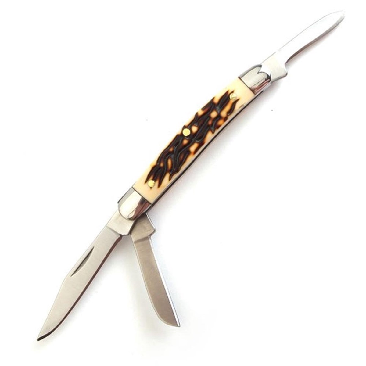 Wild Turkey 4in 3 Blade Bone Handle Gentlemans Knife - WT-323SI