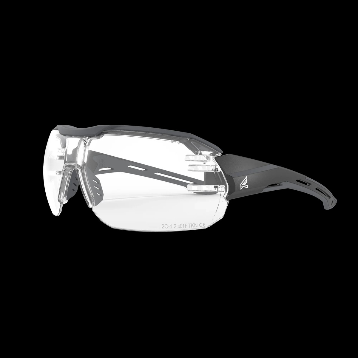 EDGE EYEWEAR KB121VS KABRU - BLACK FRAME WITH GRAY TPRVAPOR SHIELD CLEAR LENSES