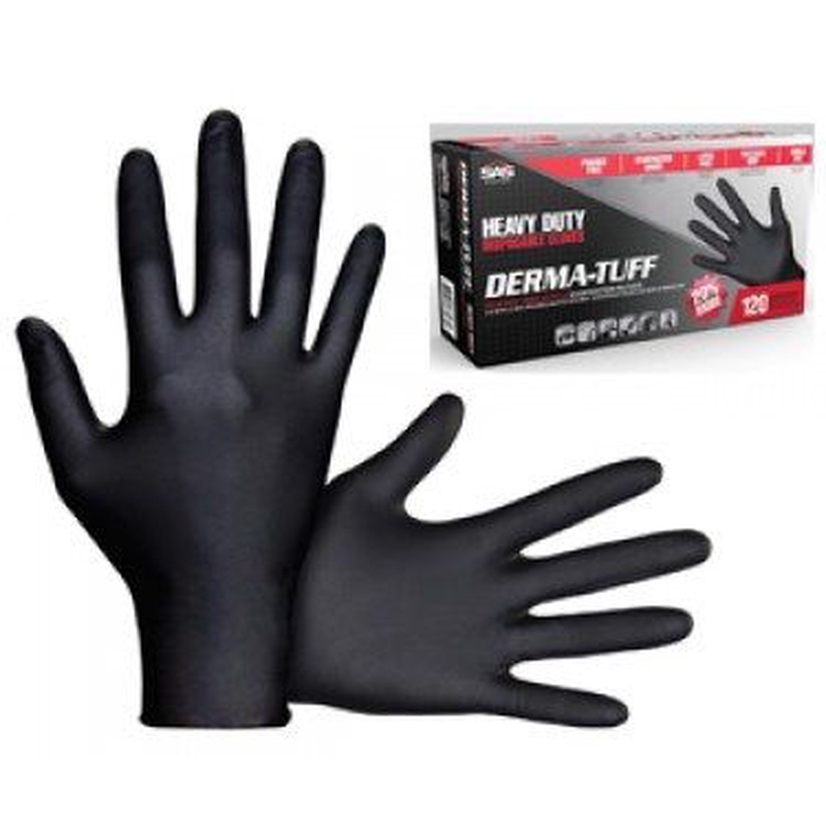 SAS Safety 66585 Derma-Tuff Heavy Duty Disposable 6-mil Nitrile Gloves - XX-Large 120box